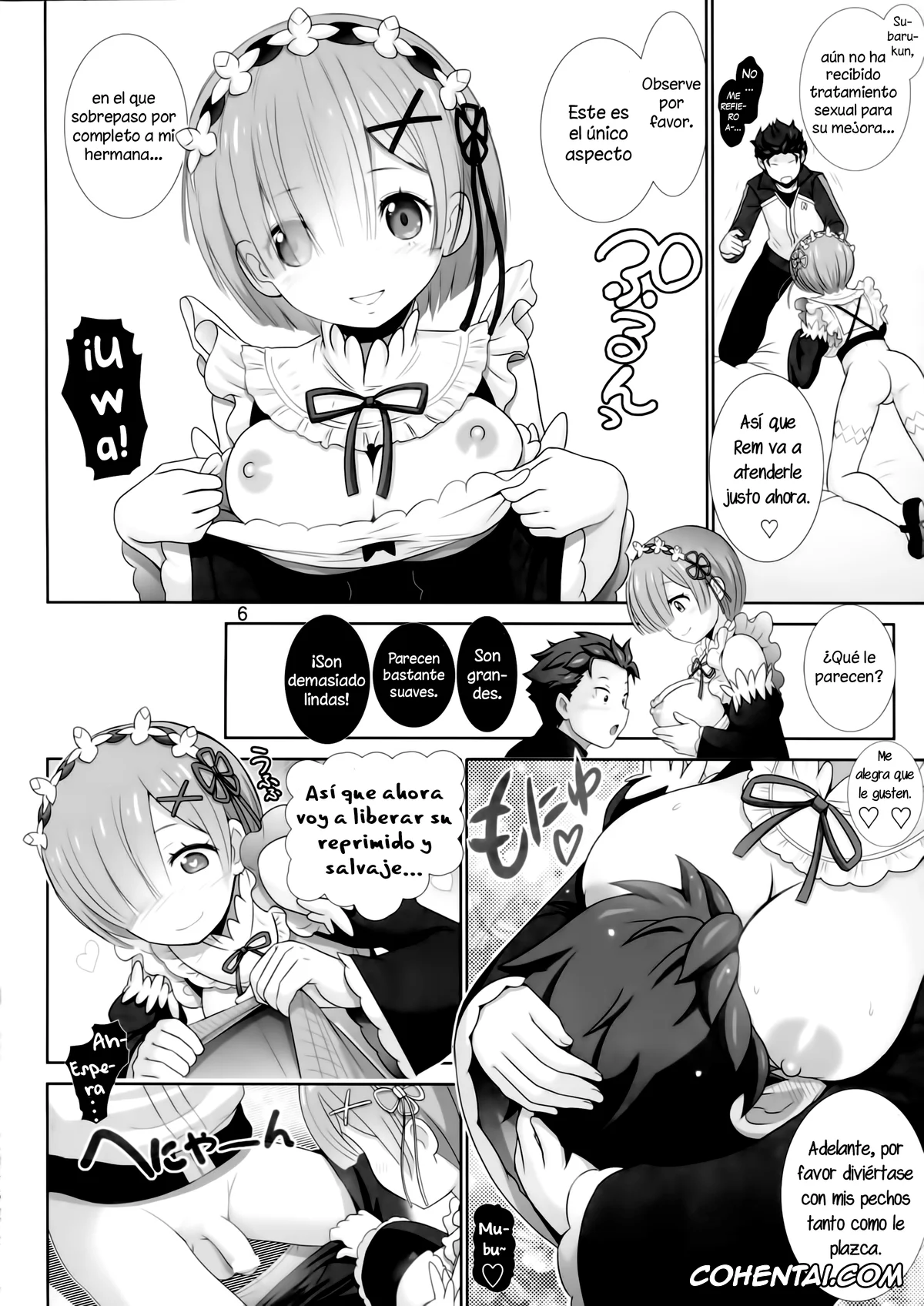 Re:Zero kara Hajimeru Isekai Seikatsu porno, Rem porno, Subaru Natsuki porno, Rem-rin Maji Tenshi (Re:Zero kara Hajimeru Isekai Seikatsu), pagina 5