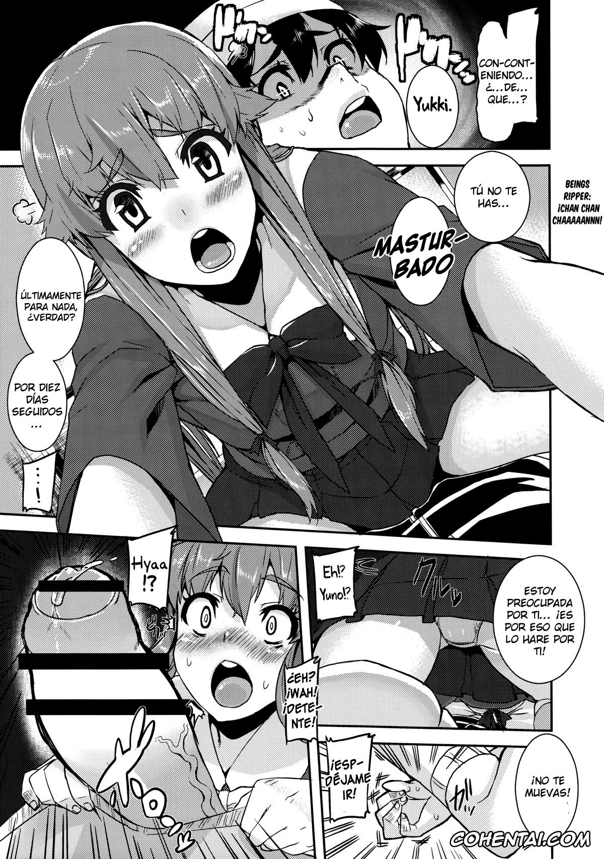 Mirai Nikki hentai, Yukiteru Amano hentai, Yuno Gasai hentai, Gaman Shinaide ne (Mirai Nikki), pagina 9