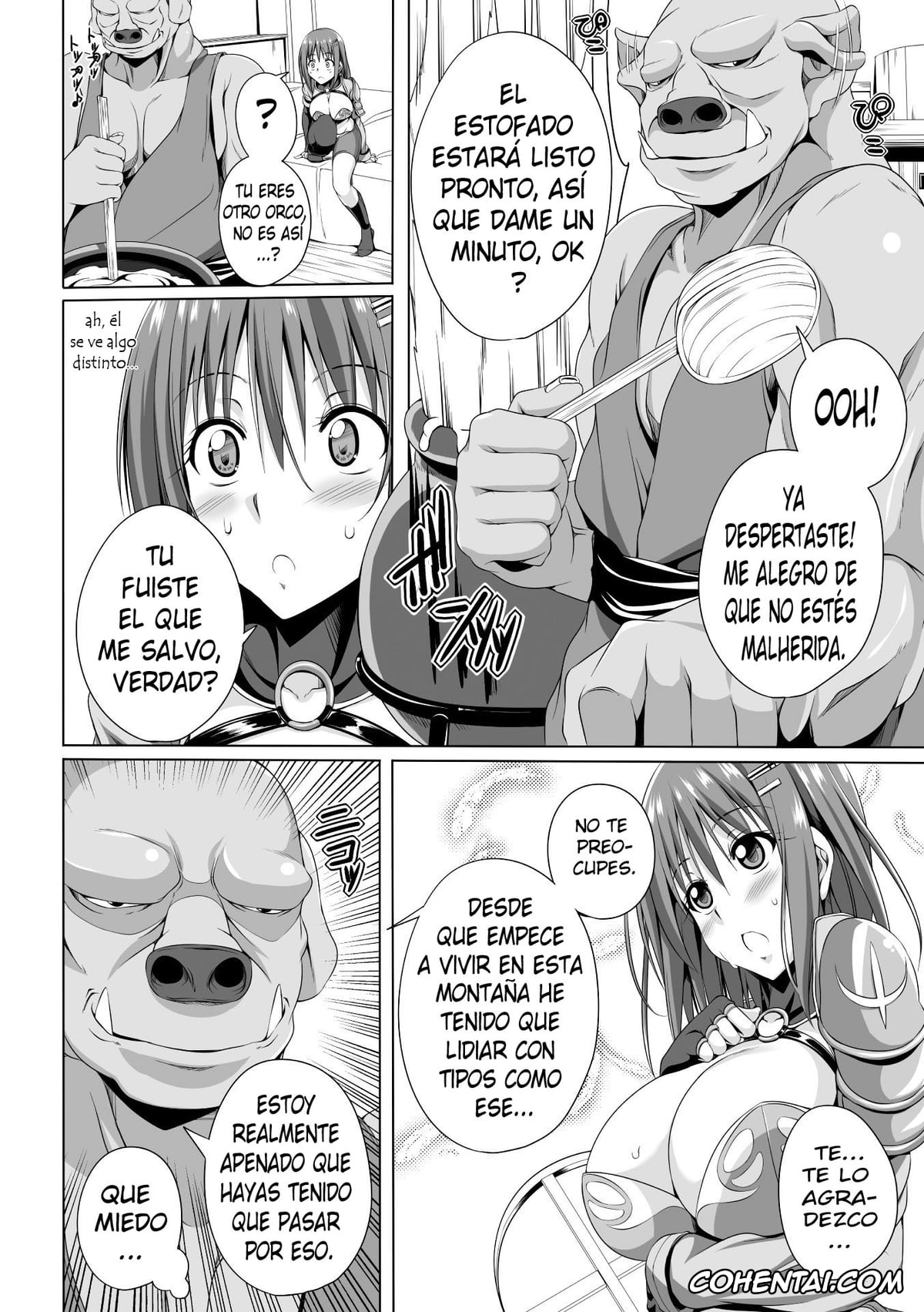 Revistas hentai, 2D Comic Magazine hentai, Mori no Orc-san (2D Comic Magazine Orc no Tame no Onna Kishi Taisaku Manual Vol. 1), pagina 6